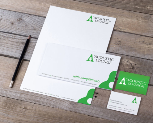 Acoustic Lounge stationery set design