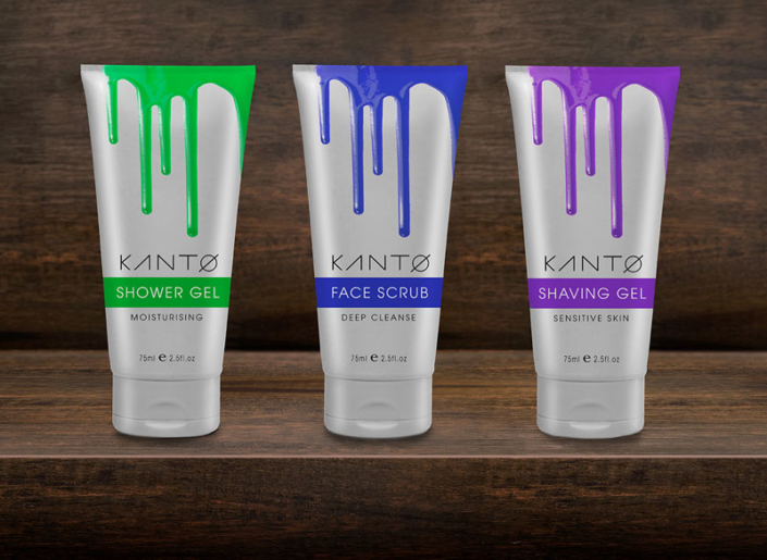 Kanto mens grooming products packaging