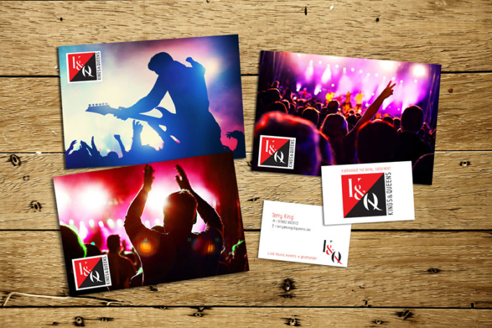Kings & Queens postcards & business card design