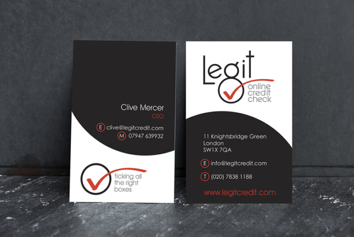 Legit Credit Checks business cards