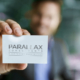 Parallax identity design shown on their business card design