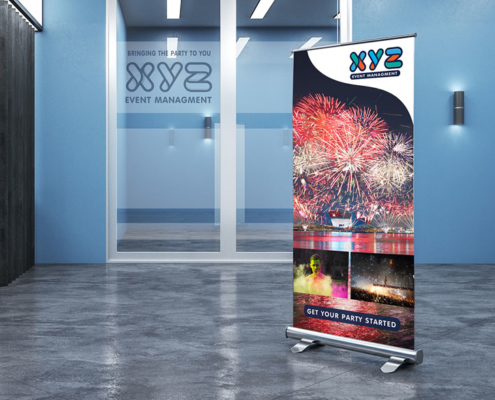 XYZ events banner & frosting