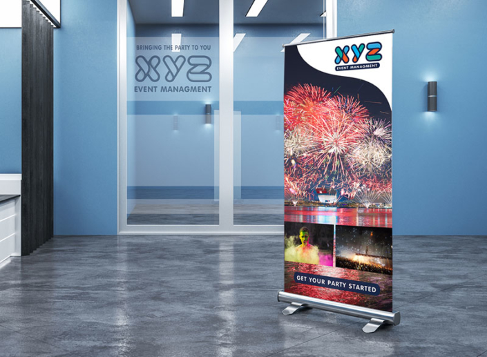 XYZ events banner & frosting