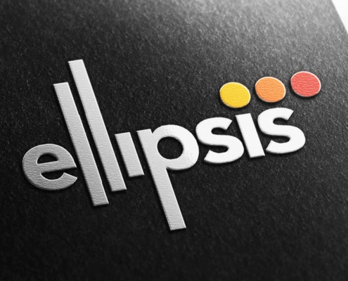 Ellipsis logo close up hot foil