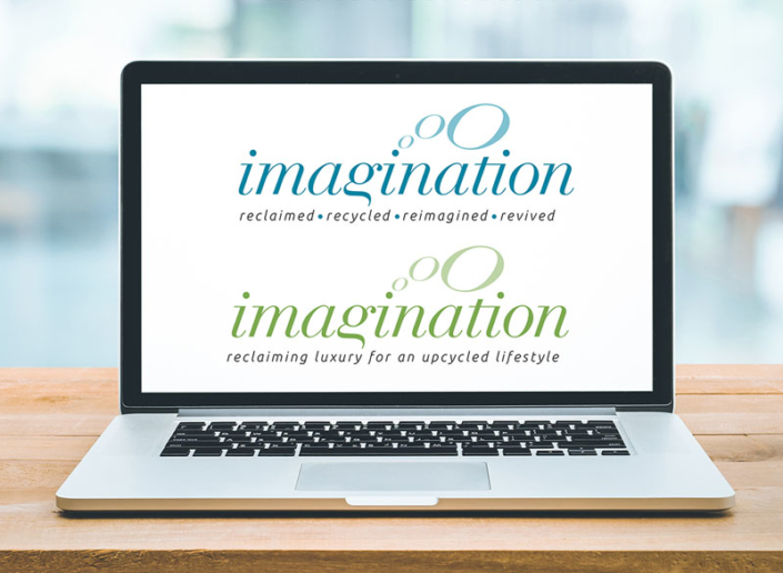Imagination logo and strap lines shown on laptop