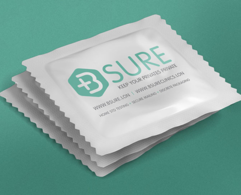 B Sure Business card & condom packaging