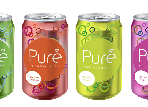 Pure fruit infused water cans