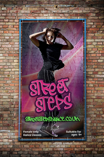 Street Steps Stretched vinyl poster